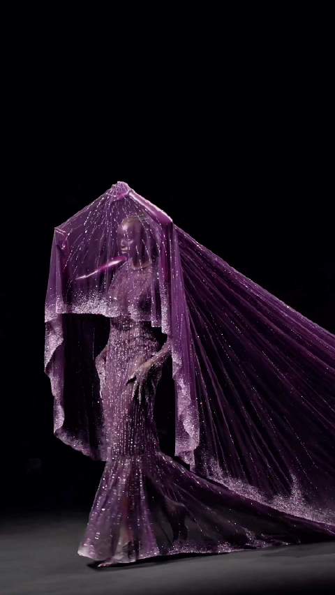 Robert Wun 2025秋冬高定紫色星河礼服亮相巴黎